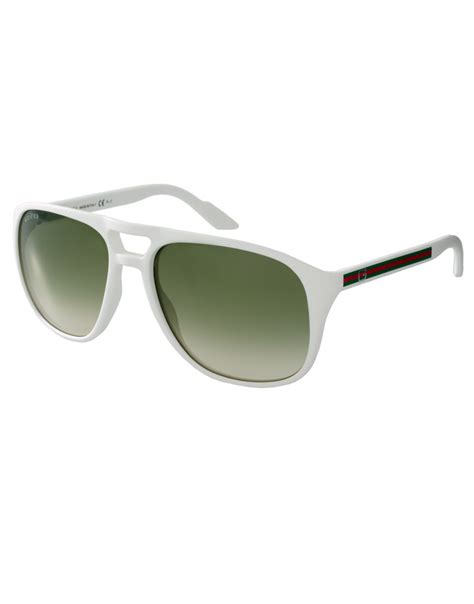 white gucci aviator sunglasses|gucci aviator sunglasses men's.